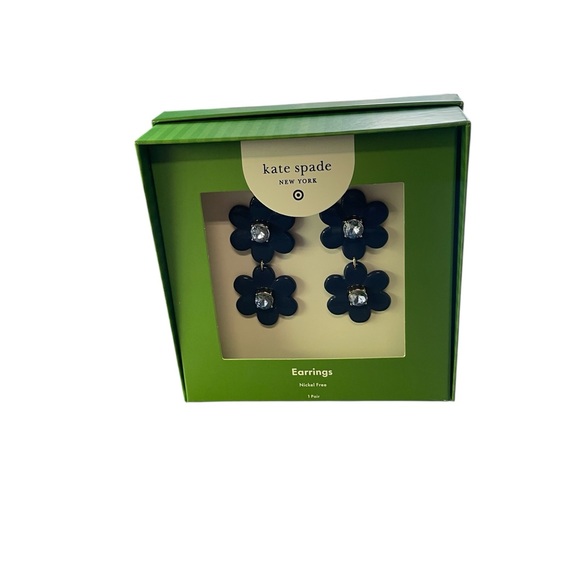 Kate Spade Navy Floral Earrings - Picture 2 of 6